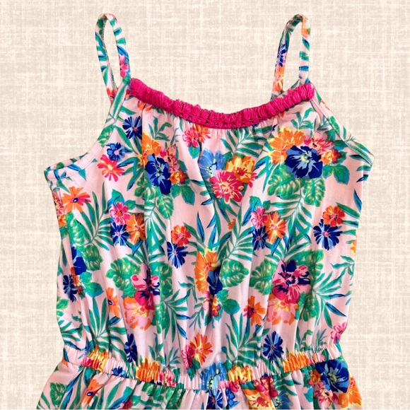 Love at First Sight Girls Pink Floral Shorts Romper Maxi Dress / Size 10/12 - Picture 5 of 13